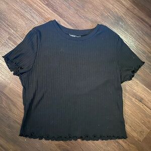 Black Ribbed Women's Top